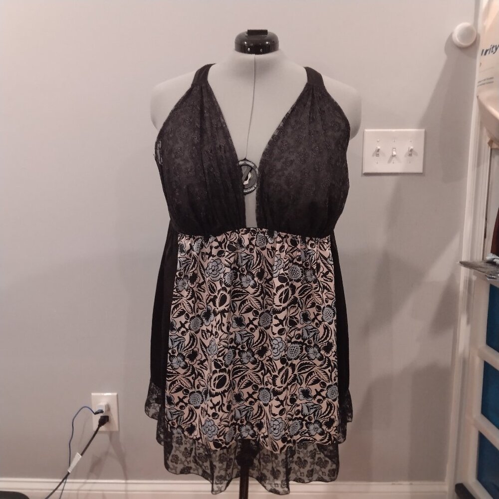 Sophie Theallet  Black top, blue and black patterned bottom